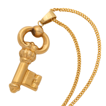 Goldener Schlüssel mit Flachpanzerkette