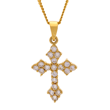 Funkelnder Kreuzanhänger mit Flachpanzerkette