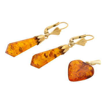 Zartes Bernstein Schmuckset zweiteilig, Vintage