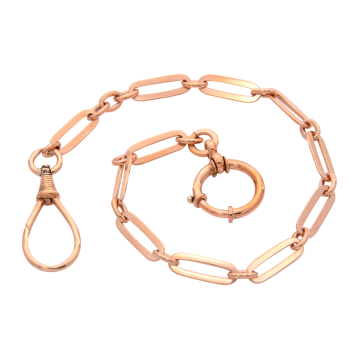 Massive Uhrenkette mit grober Gliederung in 585er Rotgold