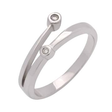 Hübscher Damenring in 14karätigem Gold mit kleinen Brillanten