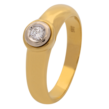 Solitär Goldring in 585er Gold