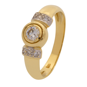 585er Gelbgold mit 7 Brillanten