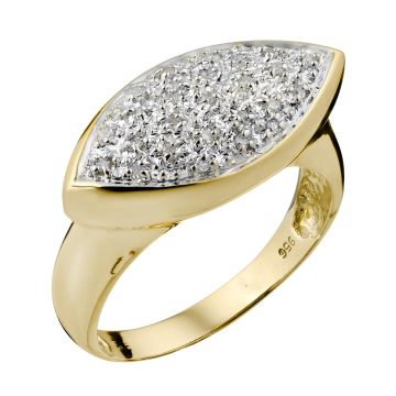 Damenring aus 585er Gelbgold und Weißgold mit 26 Diamanten