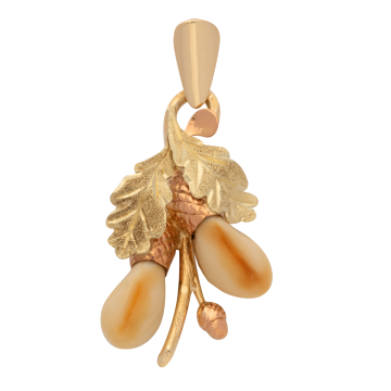 Trachtenanhänger, Jagd Anhänger mit Grandeln in 585er Bicolour