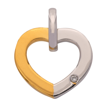 Modern designter Herzanhänger mit Brillant