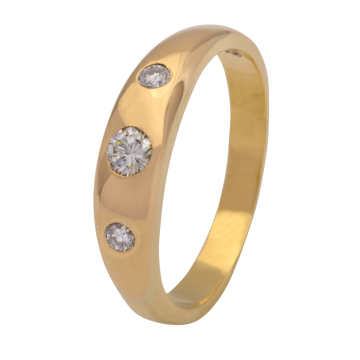 Bandring in 585er Gold mit 3 Brillanten