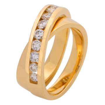 Extravaganter Brillantring in 14karätigem Gold