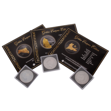 Sammlung von drei Münzen der Golden Enigma Edition