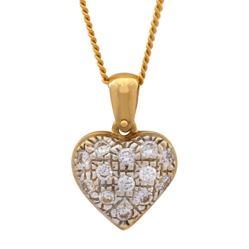 Hübscher Herzanhänger mit Zirkonia – passende Halskette inklusive