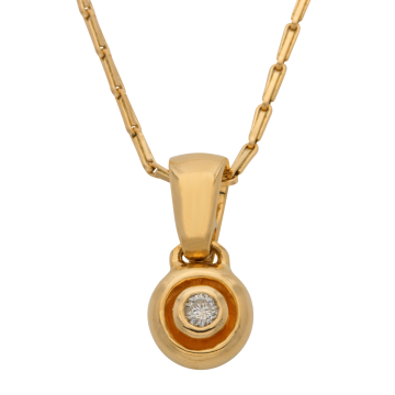 Klassischer Brillant Anhänger mit Clipöse – Haferkornkette