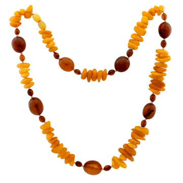 Zweifarbige Bernsteinkette vintage