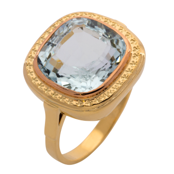 Romantischer Aquamarinring in 585er Gold, Vintage