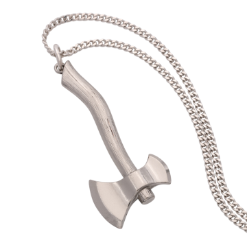 Panzerkette in 925er Silber mit Doppelaxt-Anhänger