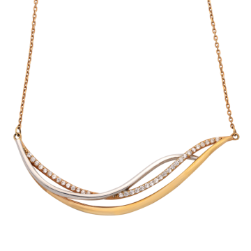 Hübsches Tricolor Collier in 925er Silber