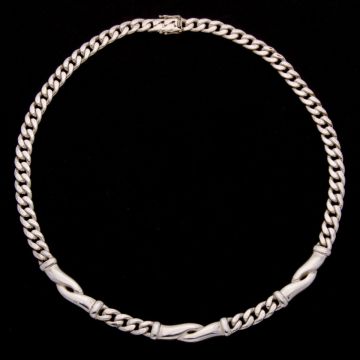 Fantasievolles Panzercollier in 925er Silber