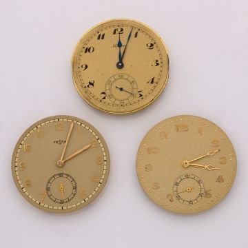 3 Taschenuhrwerke Art Déco zw. 1910-1935, darunter ALPINA