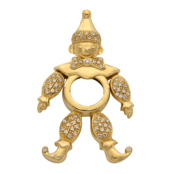 Beweglicher Clown – Anhänger in 585er Gold
