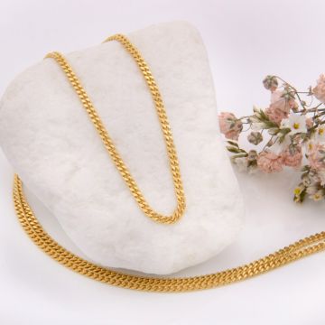 Zarte Flachpanzerkette in 333er Gold