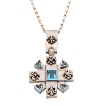 Massive Gliederkette mit Kreuzanhänger in 925er Silber