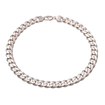 Massive Flachpanzer Silberkette