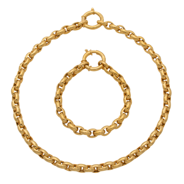 Attraktives Schmuckset in 585er Gold – Halskette und Armband