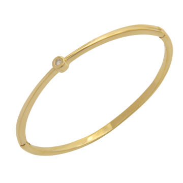 Anmutiger Armreif in 585er Gold mit Brillant