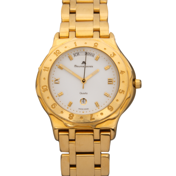 Seltene Maurice-Lacroix Herrenuhr in 750er Gold mit Quarzwerk