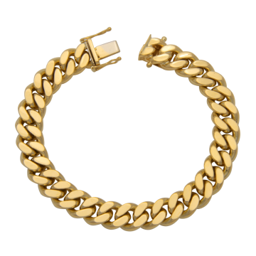 Massives Flachpanzerarmband für Sie oder Ihn in 585er Gold, 19 cm