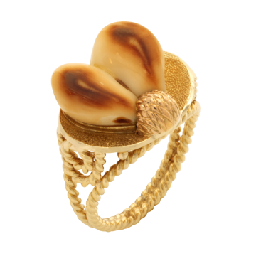 Handarbeit! Grandelring mit Kordelband Design