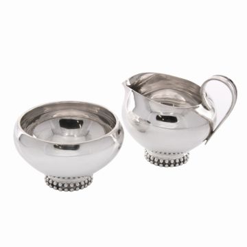Hübsches zweiteiliges Rahmservice in Sterling-Silber, Vintage