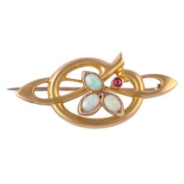 Aparte Jugendstil-Brosche, um 1890