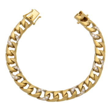 Massives Panzerarmband mit 58 Brillanten