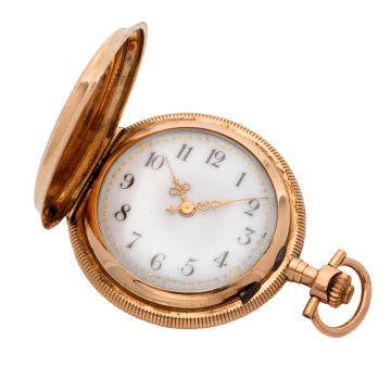 Antike Taschenuhr für Damen in 585er Roségold