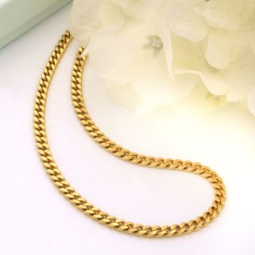 Unisex Flachpanzer Halskette in 585er Gelbgold