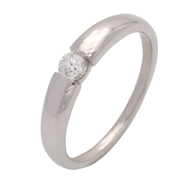 Klassischer Verlobungsring in 14 Karat Weißgold mit Brillantsolitär