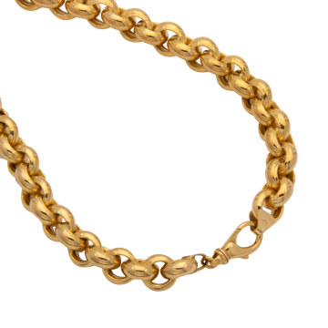 Erstklassige Erbsgliederkette in hochglänzendem 585er Gold