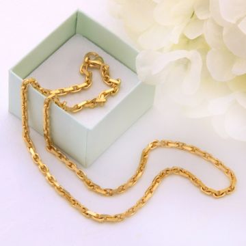 Glänzende, massive Ankerkette in 14 Karat Gold