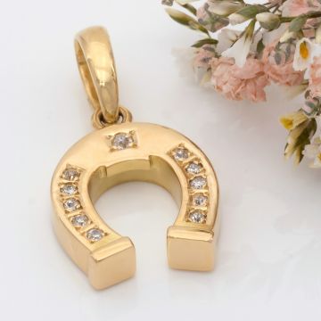 Hufeisen Kettenanhänger mit Brillanten