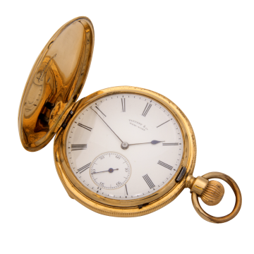 Elegante Jugendstil Savonette in 750er Gold von Tiffany & Co. / New York um 1890/1900