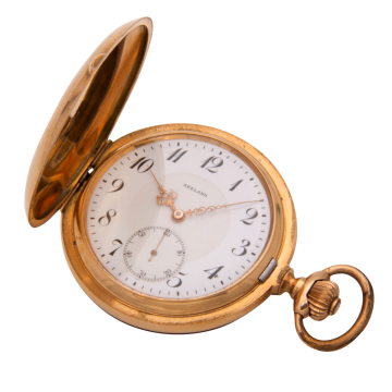 Jugendstil Savonette um 1900 in 585er Gold von „Seeland / Judith & Co