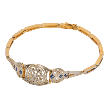 Bezauberndes Art-Déco Armband um 1910 in 750er Gold mit Platin