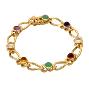 Prachtvolles Figaroarmband mit verschiedenen Farbsteinen