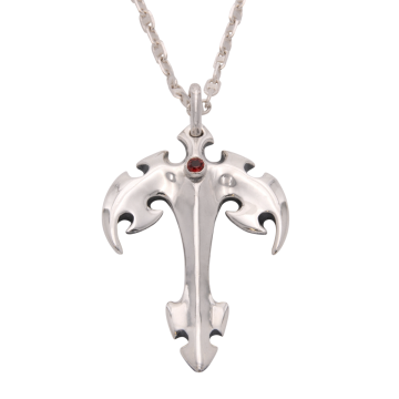 Phantasievoll gestaltetes keltisches Schwert als Anhänger mit Stegankerkette