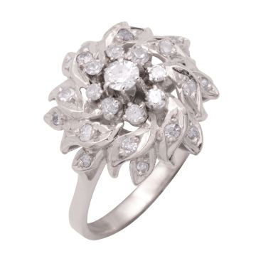 Traumhafter Cocktailring mit Brillant und Diamanten, um 1940