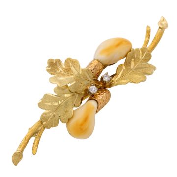 Hochfeine Handarbeit! Grandelbrosche mit Brillanten