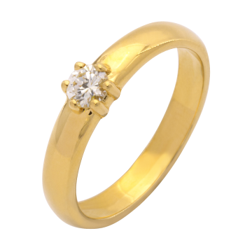 Solitär Damenring mit Brillant von 0,20 ct