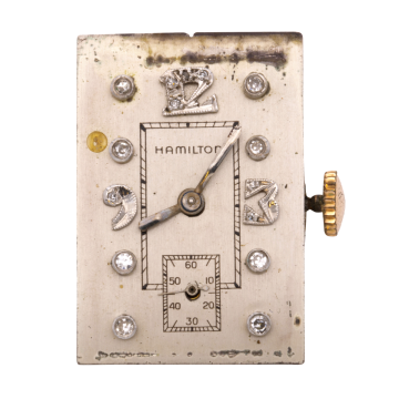 Mechanisches Uhrwerk der Marke HAMILTON U.S.A. 1934-54 mit Diamanten