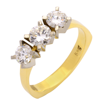 Luxuriöser Damenring mit 3 Brillanten