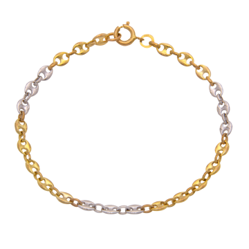 Bicolour Armband in 333er Gold